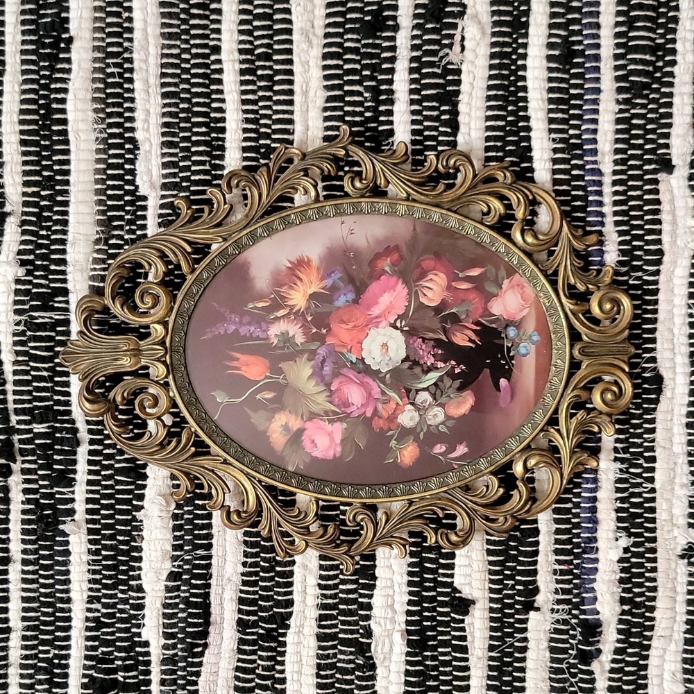 Ornate Floral Brass Frame